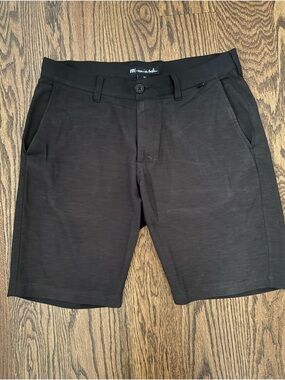Travis Mathew Men's Black Flat-Front Performance Shorts